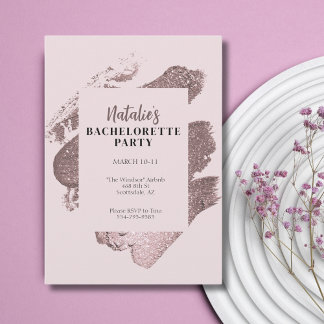 Invitation Parties scintillant rose Glam Bachelorette Invitat
