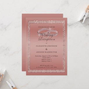 Invitation Parties scintillant rose Gold, Anneaux Argent Réce
