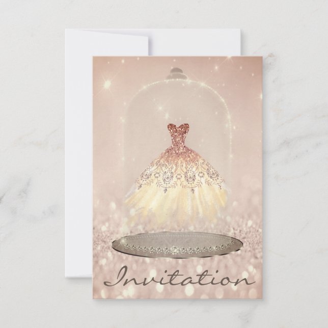 Invitation Parties scintillant Rose Gold Diamond Robe Douce 1 (Devant)