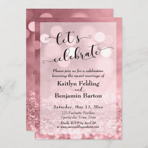 Invitation Parties scintillant rose Gold Rose Bokeh Fêtons
