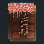Invitation Parties scintillant rose goutte chocolat Barre de<br><div class="desc">Personnaliser pour tout événement.</div>