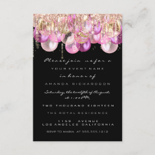 Invitation Parties scintillant rose gouttes Rose Confetti nup