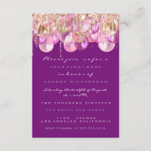 Invitation Parties scintillant rose gouttes Rose Magenta Brid