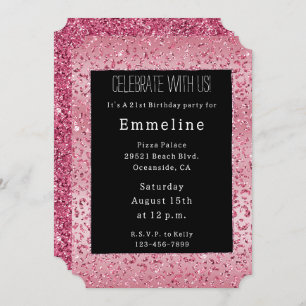 Invitation Parties scintillant rose Leopard Ombre