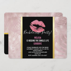 Invitation Parties scintillant rose lèvres et Rose Gold Tropi