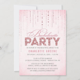 Invitation Parties scintillant rose Look Bachelorette Party I