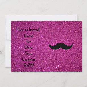 Invitation parties scintillant rose moustache