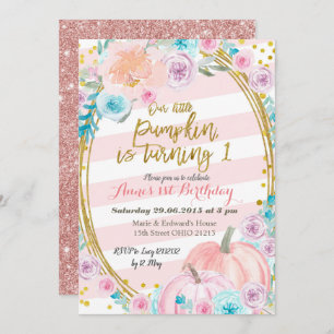 Invitation Parties scintillant rose Notre Petit Citrouille Pr