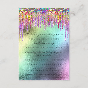 Invitation Parties scintillant Rose nuptiale 16e Holographe