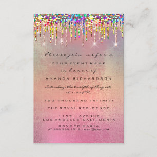 Invitation Parties scintillant Rose nuptiale 16e Mariage arc