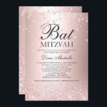 Invitation parties scintillant rose or Bat mitzvah brillant m<br><div class="desc">Célébrez votre Bat mitzvah avec cet élégant maquillage moderne et élégant typographie carte de visite avec élégant confetti en parties scintillant or brillant rose moderne et parties scintillant en or rose ombre dégradé avec texture métallique or rose et une typographie moderne, </div>