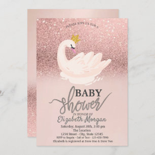 Invitation Parties scintillant rose or Bokeh, Baby shower cyg