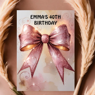 Invitation parties scintillant rose or diamant arc anniversai