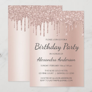 Invitations Faire Part Rose Et Or Zazzle Fr