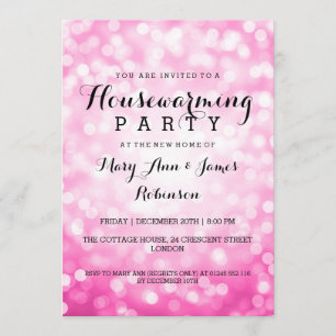 Invitation Parties scintillant rose pâle de la fête du ménage