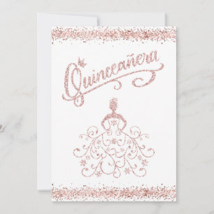 Invitation Parties scintillant rose pâle Quinceañera 15 Crown