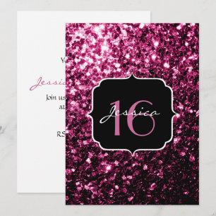 Invitation Parties scintillant rose pétille doux 16 Invitatio