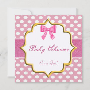 Invitation Parties scintillant rose Pointe Baby shower Invita