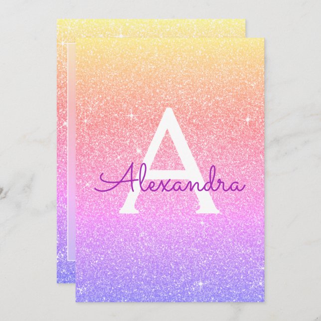 Invitation Parties scintillant rose pourpre étincelle Sweet s (Devant / Derrière)