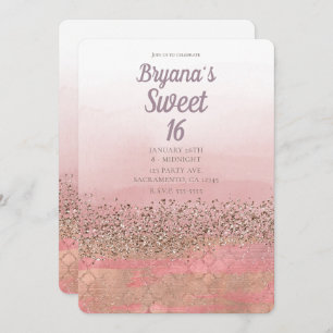 Invitation Parties scintillant rose Princesse indienne maroca