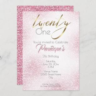 Invitation Parties scintillant rose pure chic et or 21e