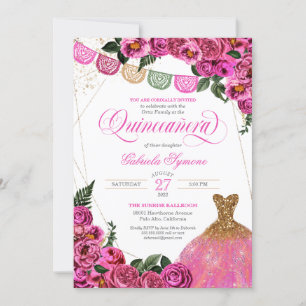 Invitation Parties scintillant rose rustique Gown Fiesta Quin