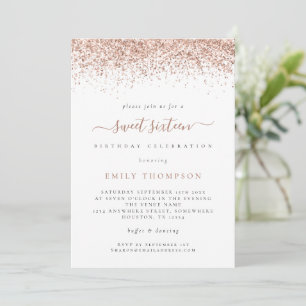 Invitation Parties scintillant Rose tendance Sweet 16 Anniver
