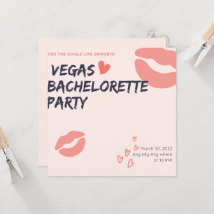 Invitation Parties scintillant rose Vegas Thème Bachelorette