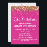 Invitation Parties scintillant rose vif 30e anniversaire Fêto<br><div class="desc">Bright Pink Gold Parties scintillant Invitation,  30e invitation de fête d'anniversaire Trente,  Fêtons digitale Any Age,  Téléchargement instantané Quarante cinquante soixante,  Personnalisé 21e 40e 50e 60e,  Élégant Milestone modèle Sweet 16,  Personnalisé 18e Glam Golden Confetti,  Calligraphie adulte Design moderne,  Chic tendance simple pour elle,  Bling 16ème quinceanera 15ème célébration</div>