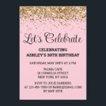 Invitation Parties scintillant rose vif 30e anniversaire Fêto<br><div class="desc">Blush Pink Gold Parties scintillant Invitation,  30e invitation de fête d'anniversaire Trente,  Fêtons digitale Any Age,  Téléchargement instantané Quarante cinquante soixante,  Personnalisé 21e 40e 50e 60e,  Élégant Milestone modèle Sweet 16,  Personnalisé 18e Glam Golden Confetti,  Calligraphie adulte Design moderne,  Chic tendance simple pour elle,  Bling 16ème quinceanera 15ème célébration</div>