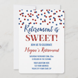 Invitation Parties scintillant Rouge Bleu Confetti Parti de r