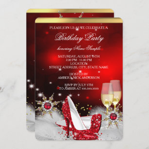Invitation Parties scintillant Rouge High talon Chaussures Si