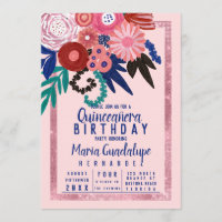 Parties scintillant rouge rose Floral Acrylique Qu