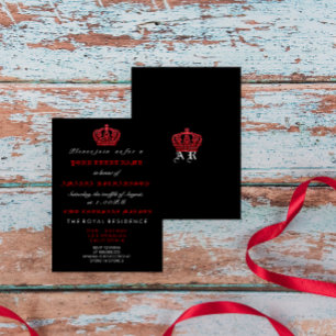 Invitation Parties scintillant royale de la Couronne noire ro