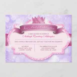 Invitation Parties scintillant royale rose et Baby shower vio