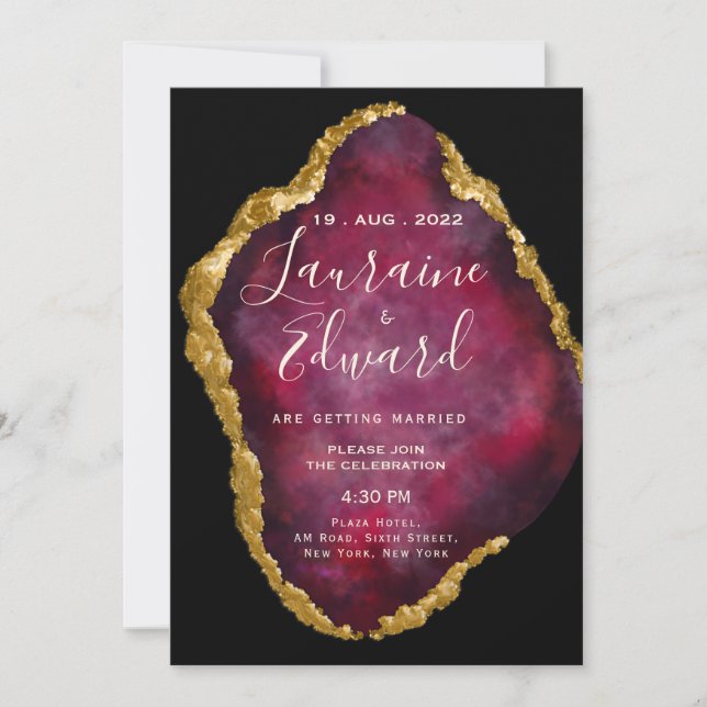 Invitation parties scintillant ruby gemstone (Devant)