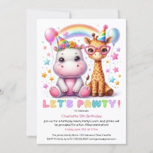 Invitation Parties scintillant Safari fête d'anniversaire Cut