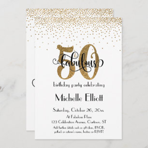 Invitation Parties scintillant & Script 50 & Fabulous on Whit