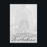 Invitation Parties scintillant Silver Glass Bubbles Champagne<br><div class="desc">florenceK Graphique conceptuel minimaliste dans la recherche après un nouveau concept d'invitations ... . Pour des événements comme la fête d'anniversaire ou le centre de beauté d'entreprise se faire styliste événement</div>