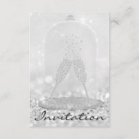 Parties scintillant Silver Glass Bubbles Champagne