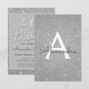 Invitation Parties scintillant Silver Sparkle 40e anniversair