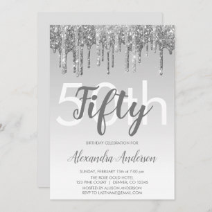 Invitation Parties scintillant Silver Sparkle 50e anniversair