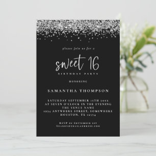 Invitation Parties scintillant Silver tendance Sweet 16 Anniv