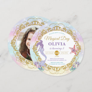 Invitation Parties scintillant Sirène Sous La Mer Photo Anniv