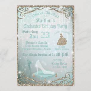 Invitation Parties scintillant Sparkle Cinderella Glass Slipp