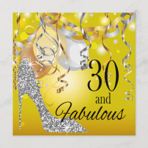 Invitation Parties scintillant Stiletto 30e anniversaire   ja
