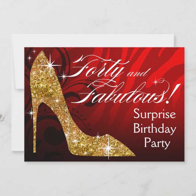 Invitation Parties scintillant Stiletto Zebra 30 & Terrific B (Devant)