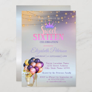 Invitation Parties scintillant Tiara, Coctail, Silver Sweet 1