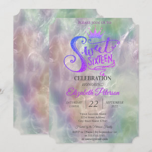 Invitation Parties scintillant Tiara Holographique Pearl Swee