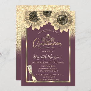 Invitation Parties scintillant, Tournesols, Tiara Bourgogne Q